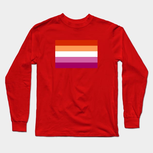 Lesbian Flag Long Sleeve T-Shirt by DorothyGoesGlamping